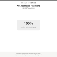 Krx Aesthetics Headband key formulation card