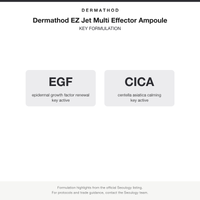 Dermathod EZ Jet Multi Effector Ampoule key formulation card