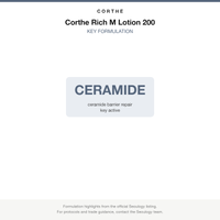 Corthe Rich M Lotion 200 key formulation card
