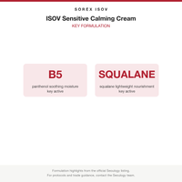 ISOV Sensitive Calming Cream key formulation card