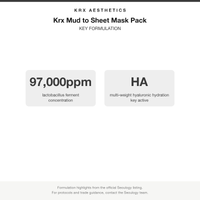 Krx Mud to Sheet Mask Pack key formulation card