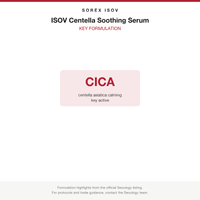 ISOV Centella Soothing Serum key formulation card