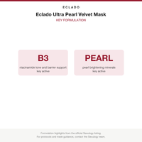Eclado Ultra Pearl Velvet Mask key formulation card