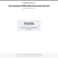 Permatology PDRN Daily Essentials Gift Set key formulation card