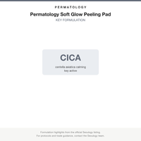 Permatology Soft Glow Peeling Pad key formulation card