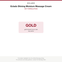 Eclado Shining Moisture Massage Cream key formulation card
