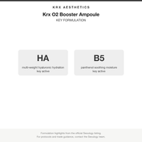 Krx O2 Booster Ampoule key formulation card