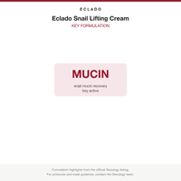 Eclado Snail Lifting Cream key formulation card