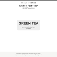 Krx Post Peel Toner key formulation card