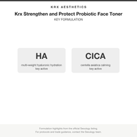 Krx Strengthen and Protect Probiotic Face Toner key formulation card