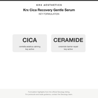 Krx Cica Recovery Gentle Serum key formulation card