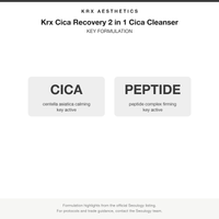 Krx Cica Recovery 2 in 1 Cica Cleanser key formulation card
