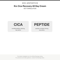 Krx Cica Recovery All Day Cream key formulation card