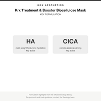 Krx Treatment and Booster Biocellulose Mask key formulation card