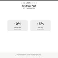 Krx Clear Peel key formulation card