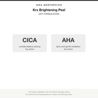 Krx Brightening Peel key formulation card