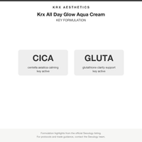 Krx All Day Glow Aqua Cream key formulation card