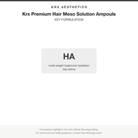 Krx Premium Hair Meso Solution Ampoule key formulation card