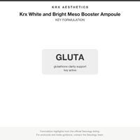 Krx White and Bright Meso Booster Ampoule key formulation card