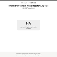 Krx Hydro Stemcell Meso Booster Ampoule key formulation card