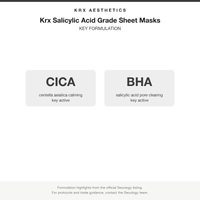 Krx Salicylic Acid Grade Sheet Masks key formulation card