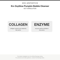 Krx OxyGlow Pumpkin Bubble Cleanser key formulation card