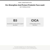Krx Strengthen And Protect Probiotic Face wash key formulation card