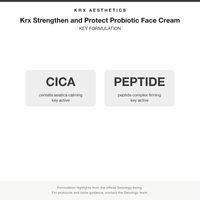 Krx Strengthen and Protect Probiotic Face Cream key formulation card
