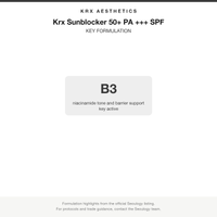 Krx Sunblocker 50+ PA +++ SPF key formulation card