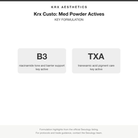 Krx Custo: Med Powder Actives key formulation card