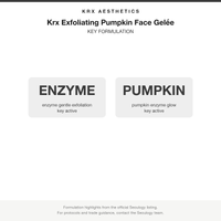 Krx Exfoliating Pumpkin Face Gelée key formulation card