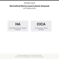 Dermathod Derma Level Latoxin Ampoule key formulation card