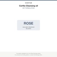 Corthe Cleansing oil key formulation card