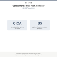 Corthe Dermo Pure First Aid Toner key formulation card