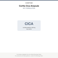 Corthe Cica Ampoule key formulation card
