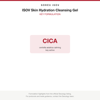 ISOV Skin Hydration Cleansing Gel key formulation card