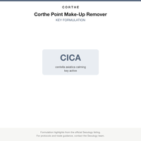 Corthe Point Make-Up Remover key formulation card
