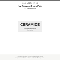 Krx Essence Cream Pads key formulation card