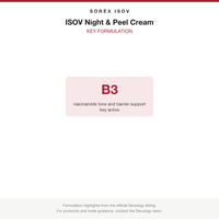 ISOV Night & Peel Cream key formulation card
