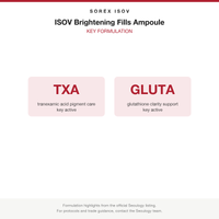 ISOV Brightening Fills Ampoule key formulation card