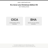 Krx Acne Line Christmas Edition Kit key formulation card
