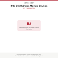 ISOV Skin Hydration Moisture Emulsion key formulation card