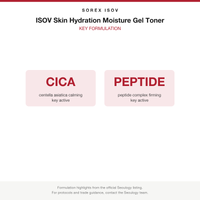 ISOV Skin Hydration Moisture Gel Toner key formulation card