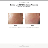 Dermathod Derma Level 345 Radiance Ampoule before and after results card
