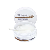 Eclado Snail Lifting Eye Patch open jar with patches and spatula
