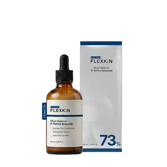 FLEXKIN Expert Moist Balance R-Refine Ampoule 100ml, professional Korean skincare at Seoulogy UK