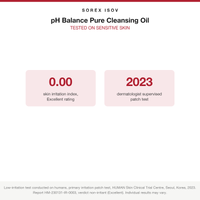 ISOV pH Balance Pure Cleansing Oil clinical patch test, non-irritant on sensitive skin