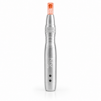 Krx Microneedling Photo Pen standing upright with needle cartridge fitted